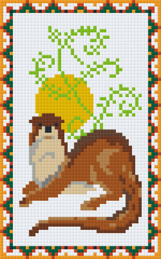 Native American Zodiac Otter [20 Jan - 18 Feb] Two [2] Baseplates PixelHobby Mini-mosaic Art KIt